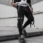 Hearujoy Hip Hop Joggers Pants Men Harajuku Streetwear Ribbons Pants Casual Slim Track Trousers Elastic Waist Male Jogger WB284